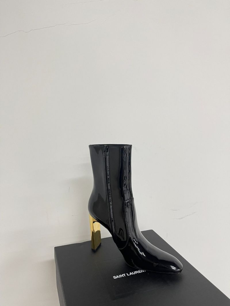 YSL Saint Laurent Glazed Leather Auteuil Ankle Boot 755201