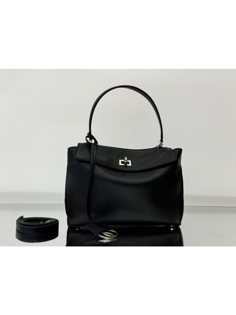 Balenciaga Women's Rodeo Small Handbag in Black Silver Hardware 7897792