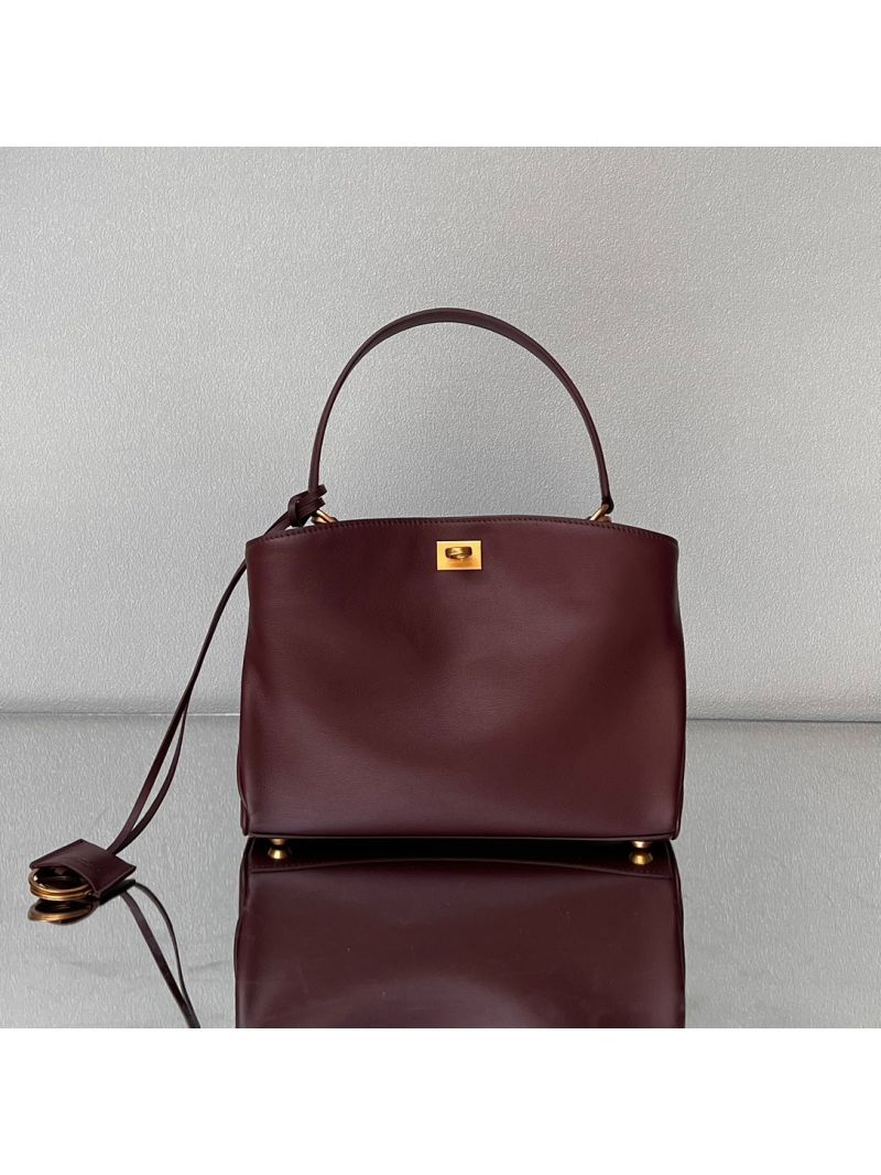 Balenciaga Women's Rodeo Small Handbag in Dark Burgundy 7897792