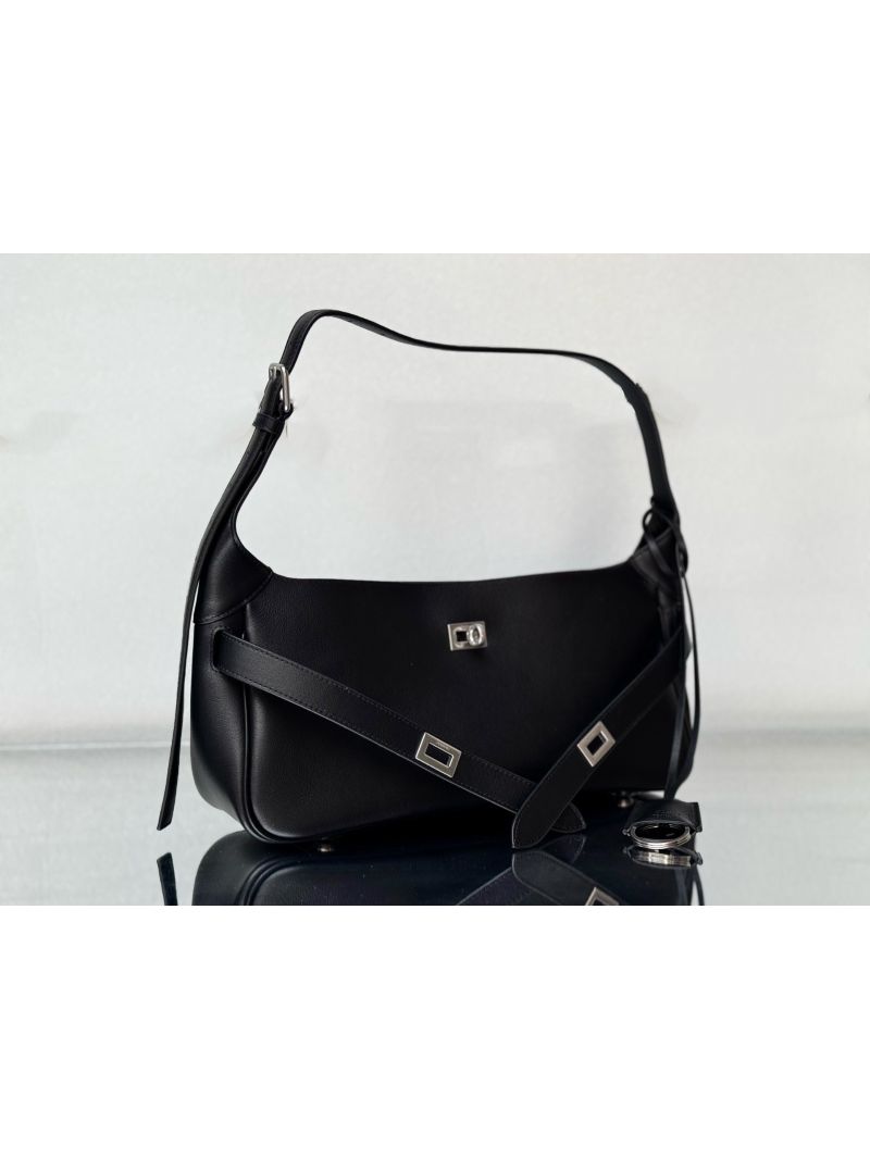 Balenciaga Bel Air Small Shoulder Bag 8106802 Black with Silver Hardware