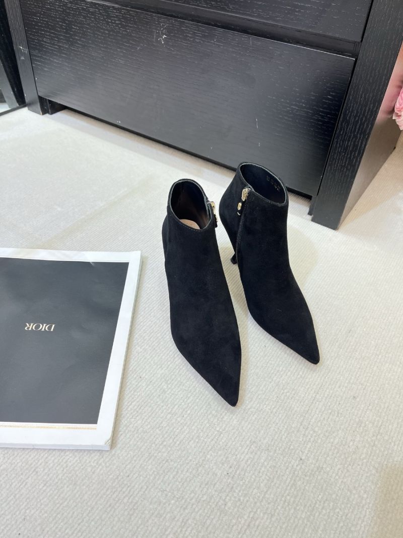 Dior Tribales Heeled Ankle Boot Black Suede Goatskin KDT109