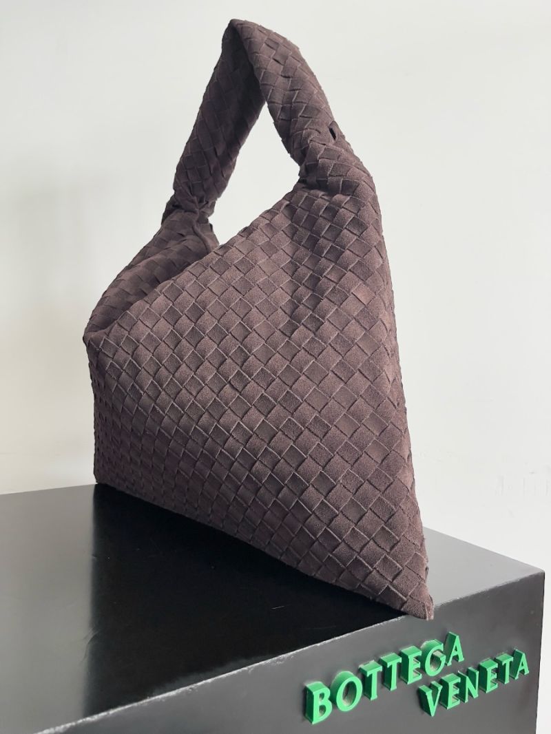 Bottega Veneta BV Large Hop with Smooth Suede Intrecciato Leather 763970 Fondant