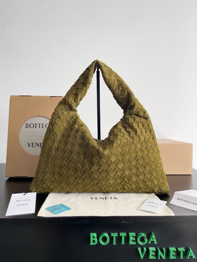 Bottega Veneta BV Small Hop Smooth Suede Intrecciato Leather 763966 Pinecone