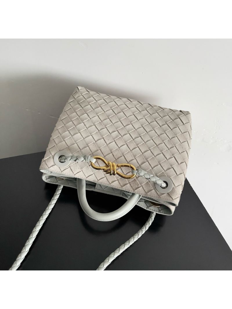 Bottega Veneta BV Small Andiamo 766014 Suede Sterling Grey