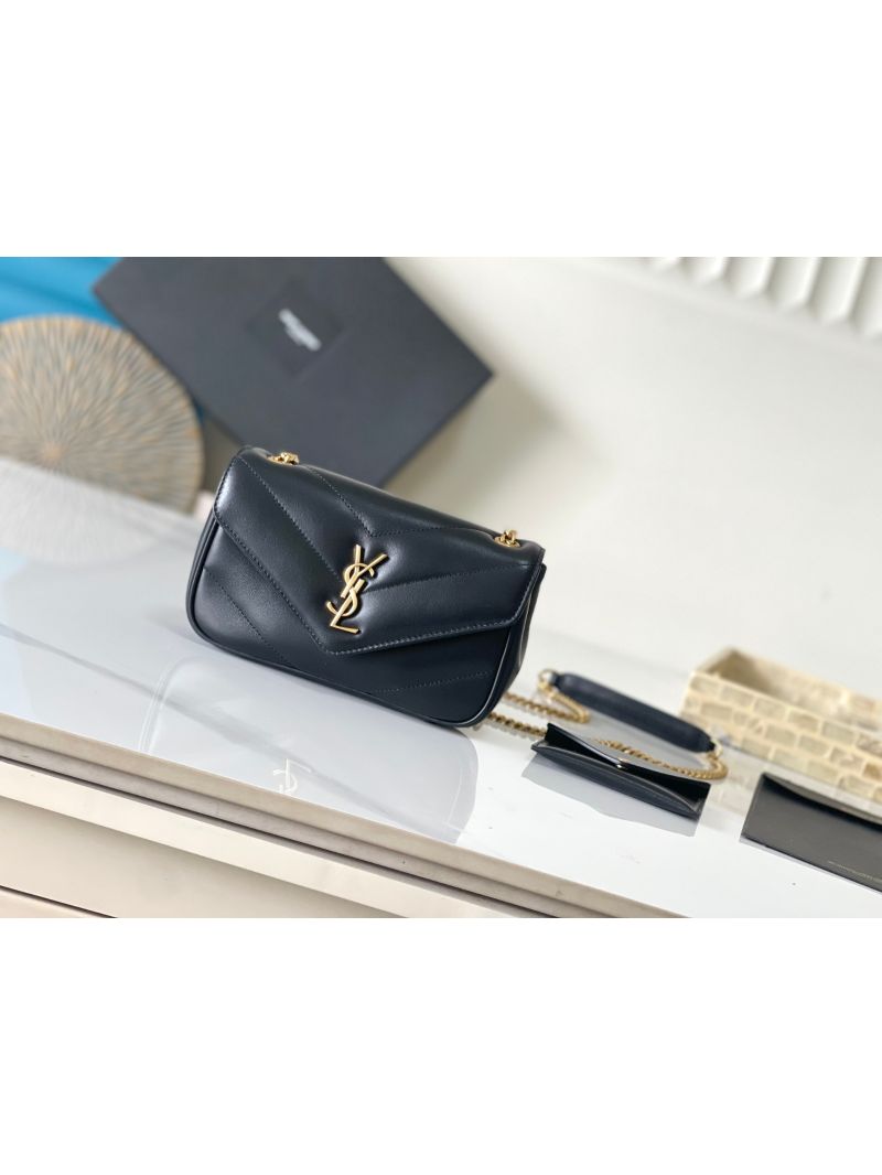 YSL Saint Laurent Loulou Mini In Lambskin 821749 Black