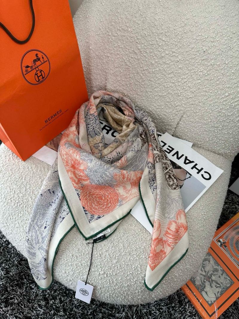 Hermes Retour A La Nature Shawl 140 Cashmere Silk H243854S 03