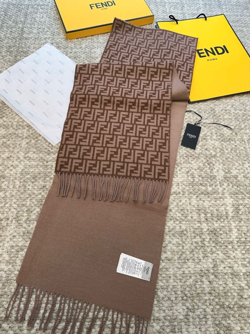 Fendi 24FW FF Wool Cahmere with Fringe Scarf FXT416