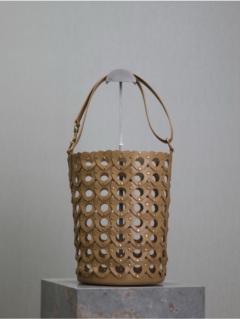 YSL Saint Laurent Heart-Cutout Seau Bucket Bag 753827 Tan