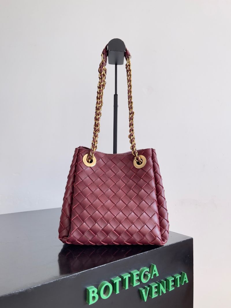 Bottega Veneta BV Small Parachute Chain Shoulder Bag 817175 wine