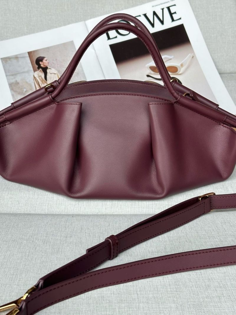 Loewe Paseo Bag in Shiny Nappa Calfskin A709P48 Burgundy