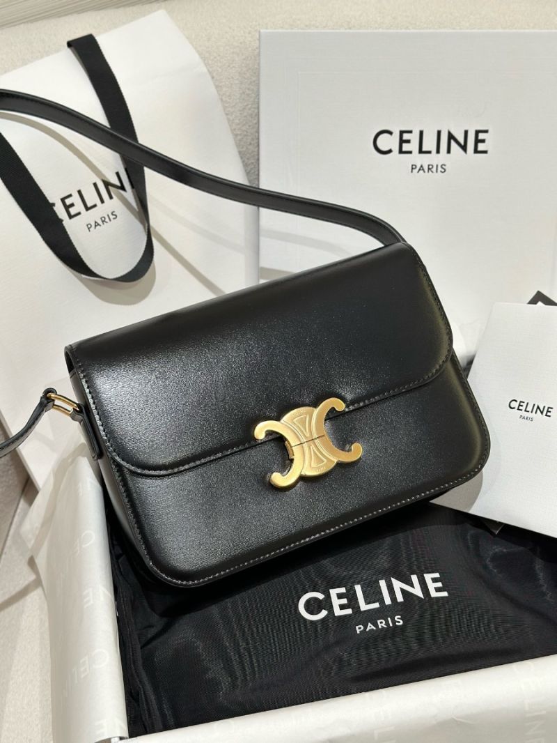 Celine Triomphe Bag Shiny Calfskin Black