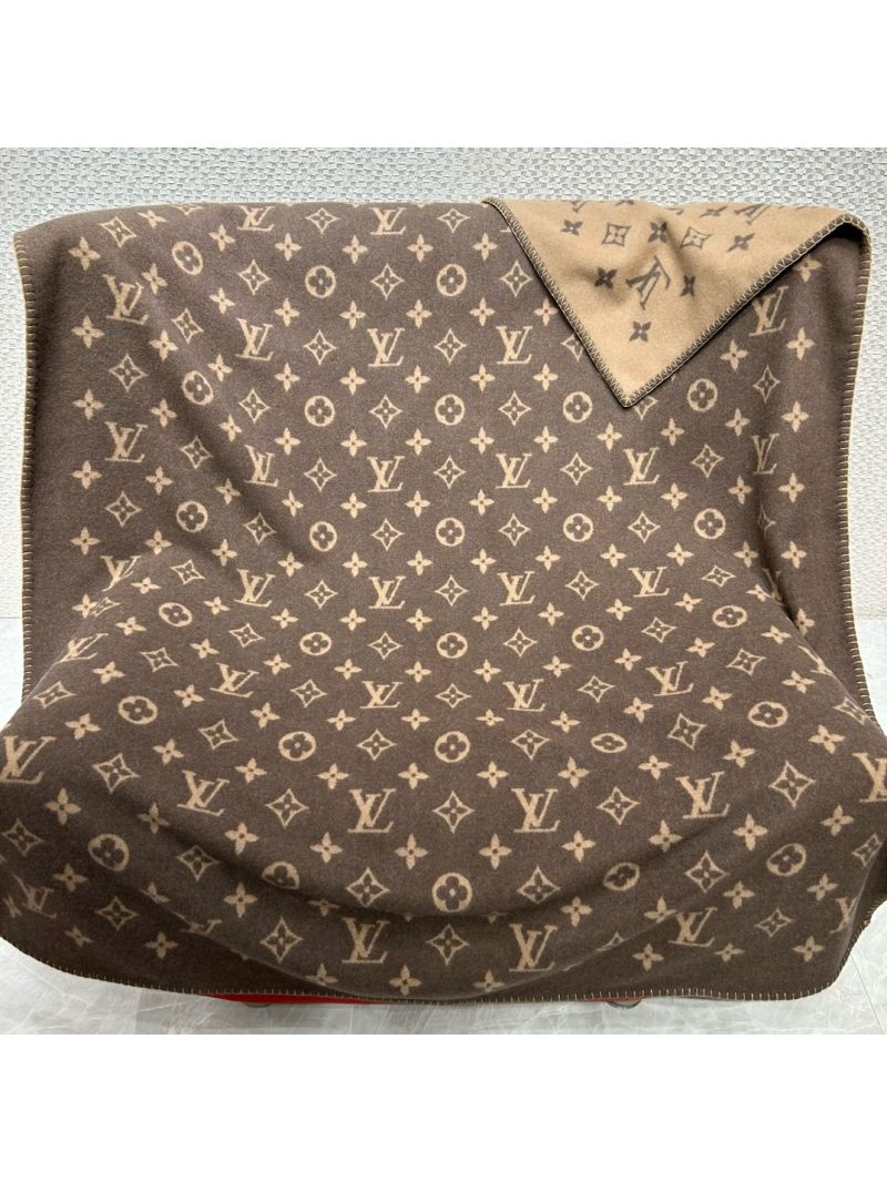 Louis Vuitton LV Monogram Double-Sided Wool-Cashmere Blanket Brown – Timeless Luxury