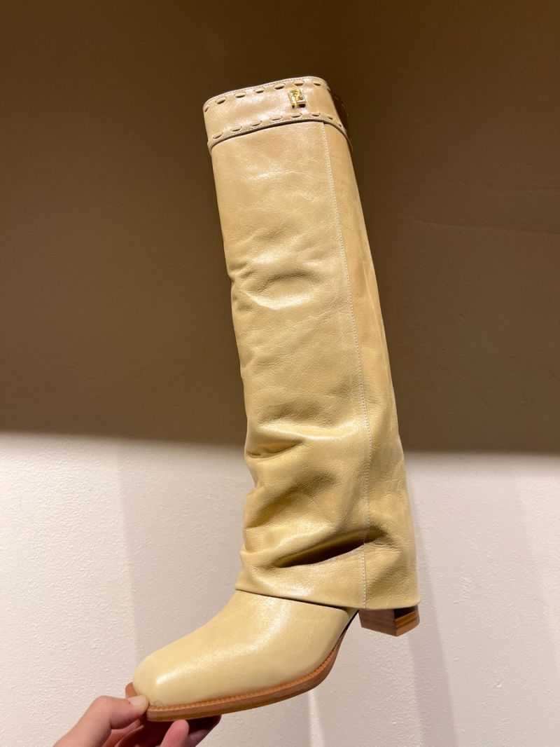 Fendi Show leather high-heeled boots 55mm 8W8566 Creme