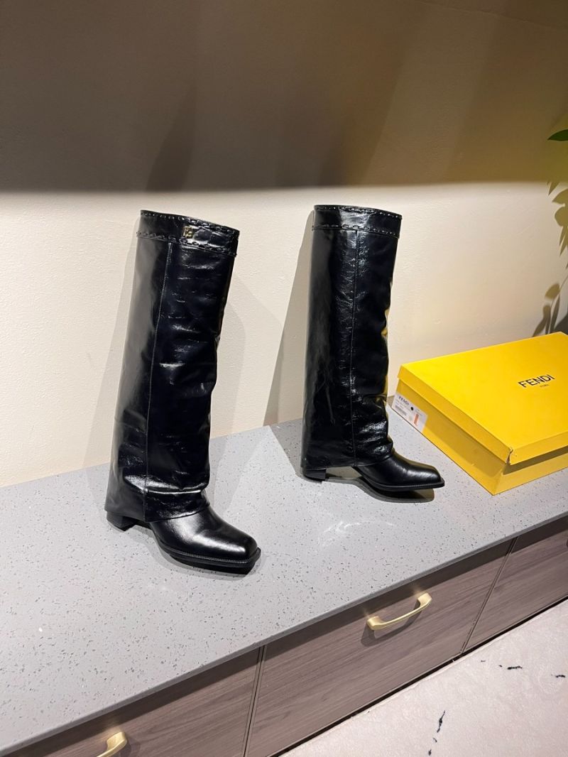 Fendi Show leather high-heeled boots 55mm 8W8566 Black