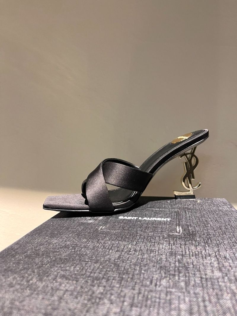 YSL Saint Laurent Opyum Mules In Satin Crepe 85mm heel 8189319