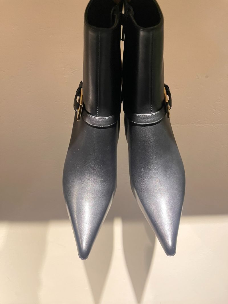 Saint Laurent YSL LEE Booties In Black Calf Leather 7.5cm 806645