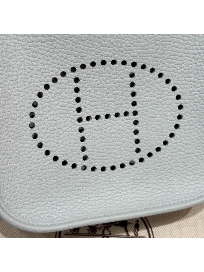 Hermes Evelyne Bag in Clemence leather 8U Bleu Glacier