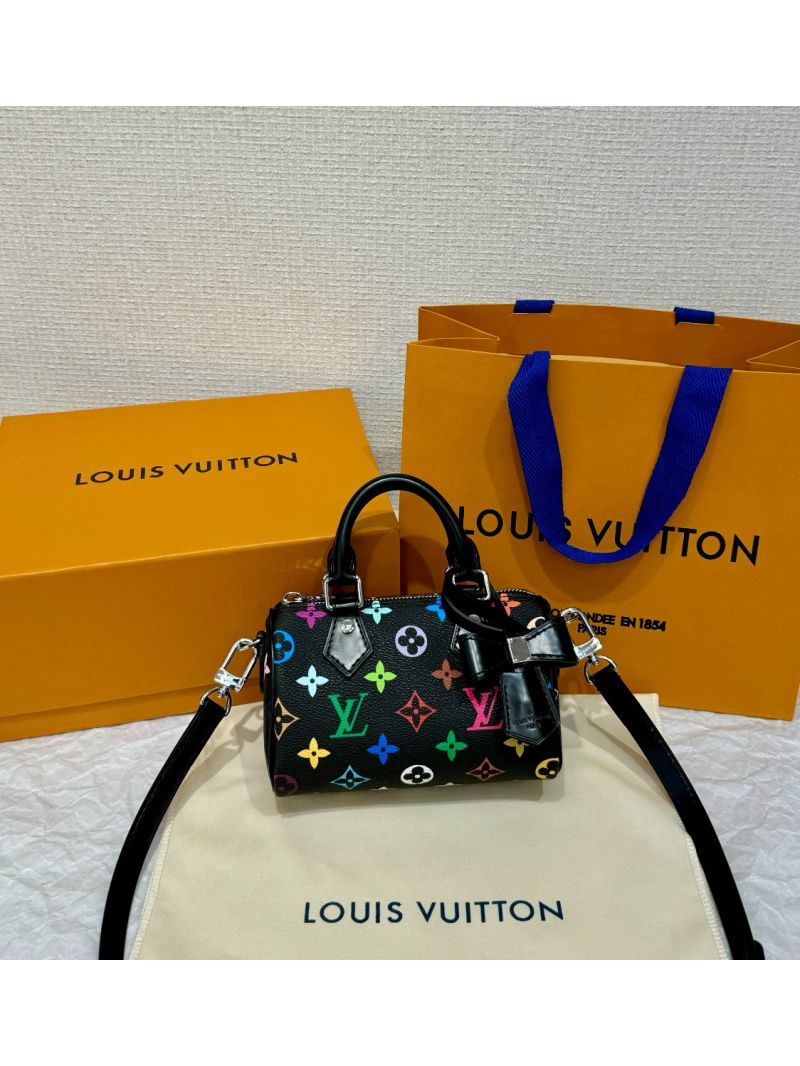 Louis Vuitton LV Takashi Murakami Nano Speedy Monogram Multicolor Nano Speedy Black M92645 Limited Edition