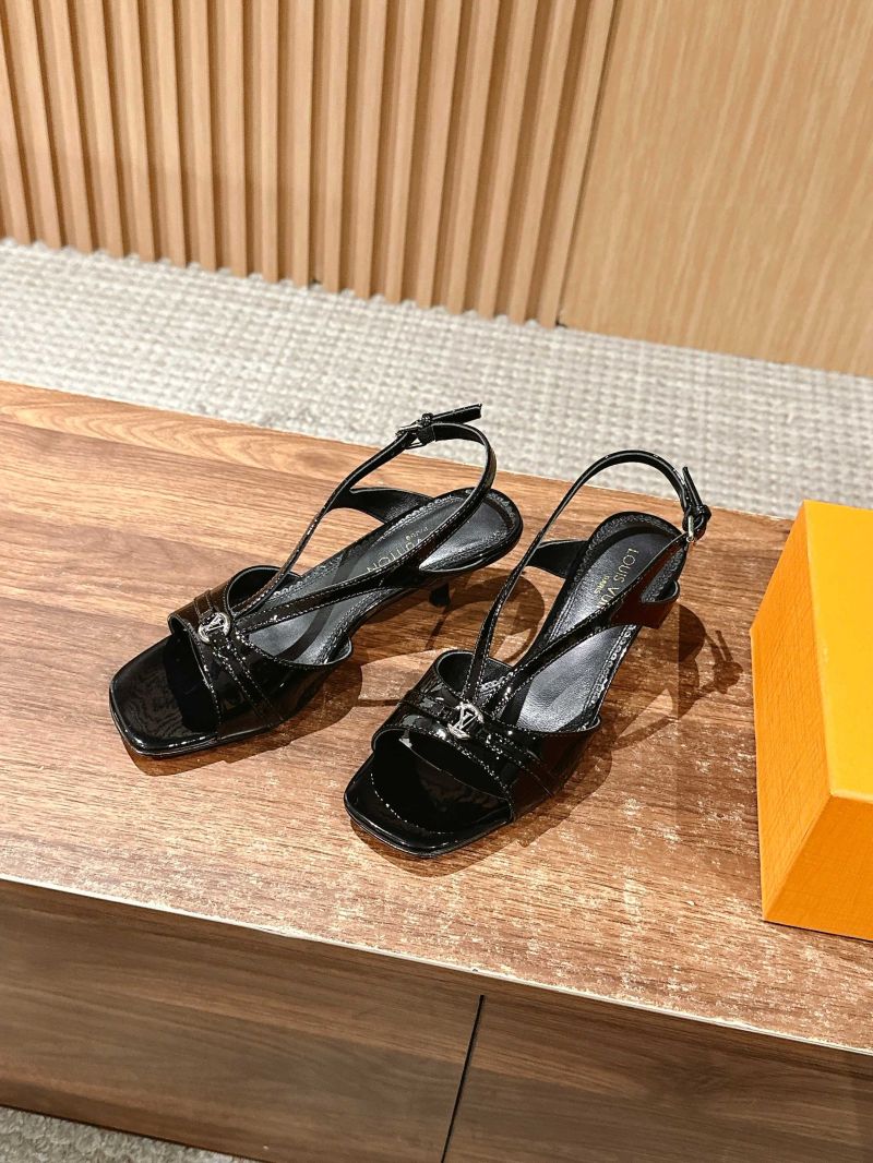 Louis Vuitton LV 6AM Sandal 55mm Patent Calf 1AGWWX Black