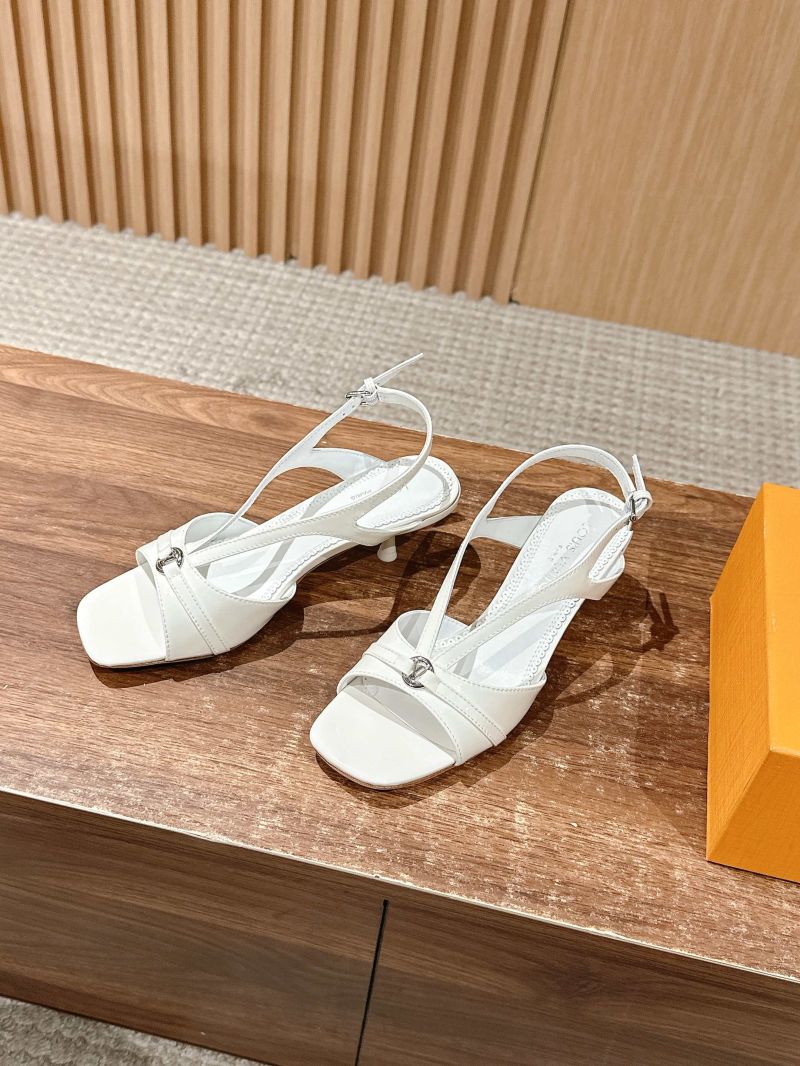 LOUIS VUITTON LV 6AM SANDAL 55MM PATENT CALF 1AGWWX WHITE