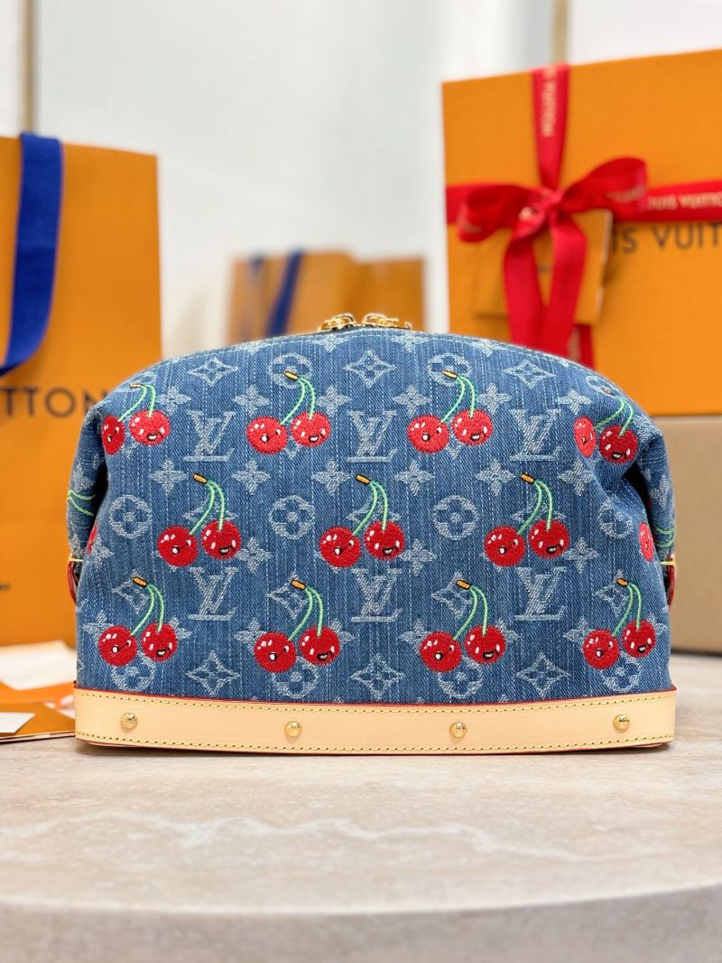 Louis Vuitton LV x TM Cosmetic Pouch GM M13893 Monogram denim cherry