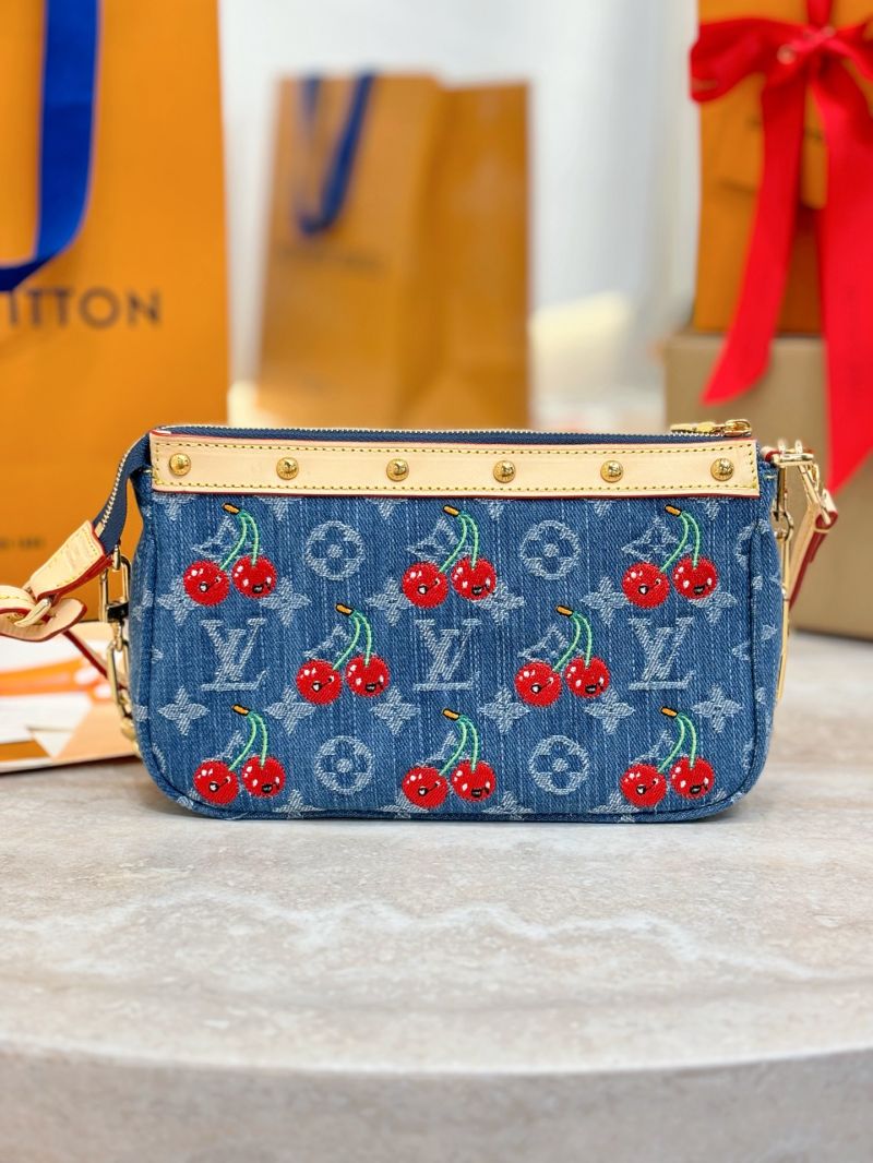 Louis Vuitton LV x TM Pochette Accessoires M13994 Monogram denim cherry