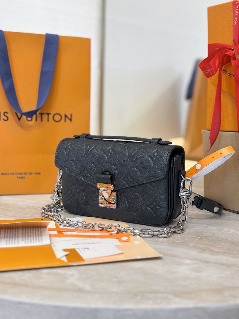 Louis Vuitton LV Pochette Metis East West Shimmery Ink Monogram Empreinte leather M26456