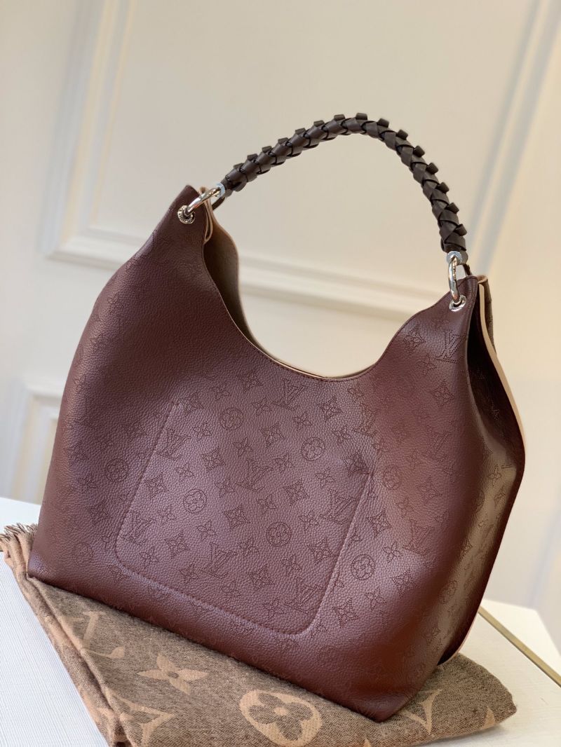 Louis Vuitton LV Carmel hobo bag Mahina calf leather M53188 bordeaux