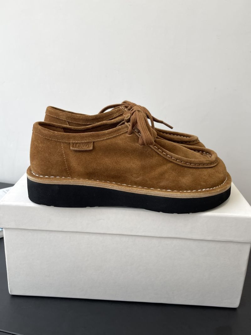 LOEWE FARO LACE-UP IN SUEDE CALFSKIN LW6715 BROWN