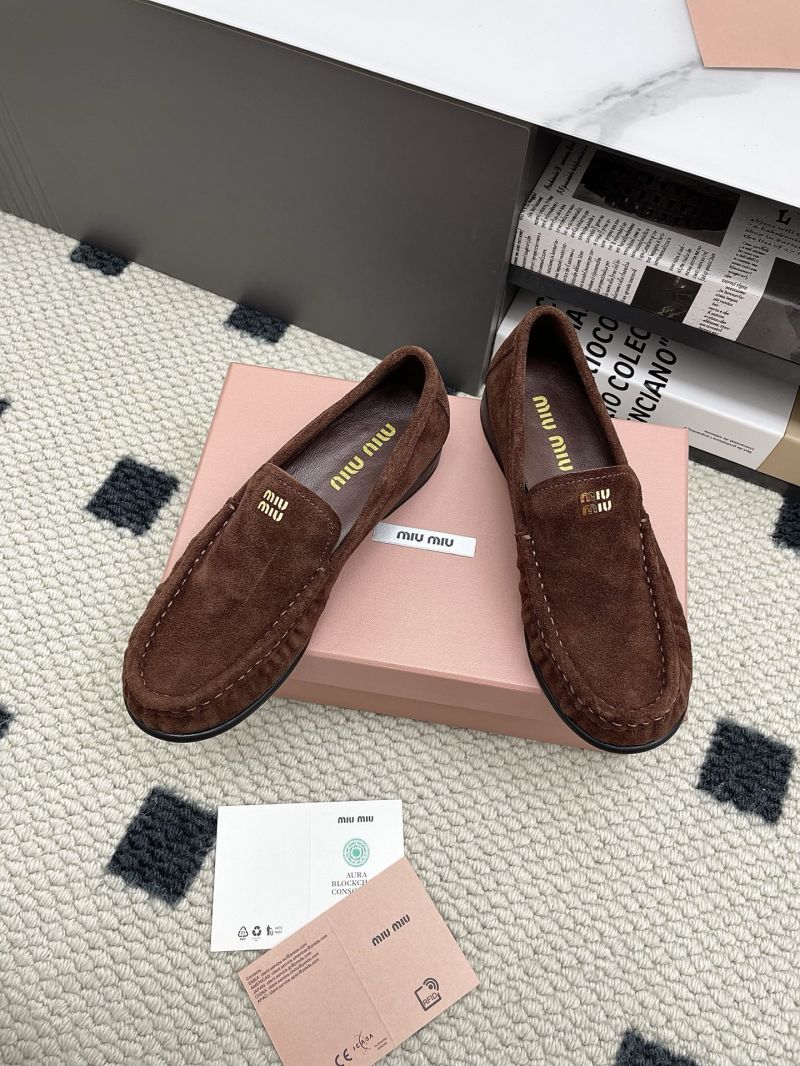Miu Miu Suede Loafers 5D499E Camel