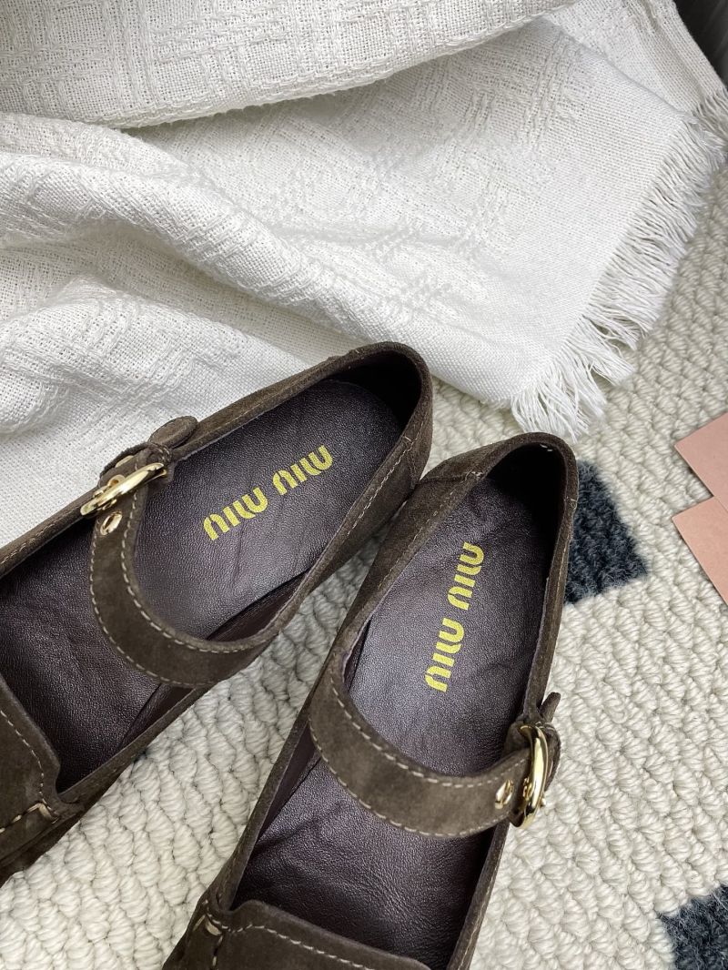 Miu miu Suede loafers with strap 5D563E cocoa