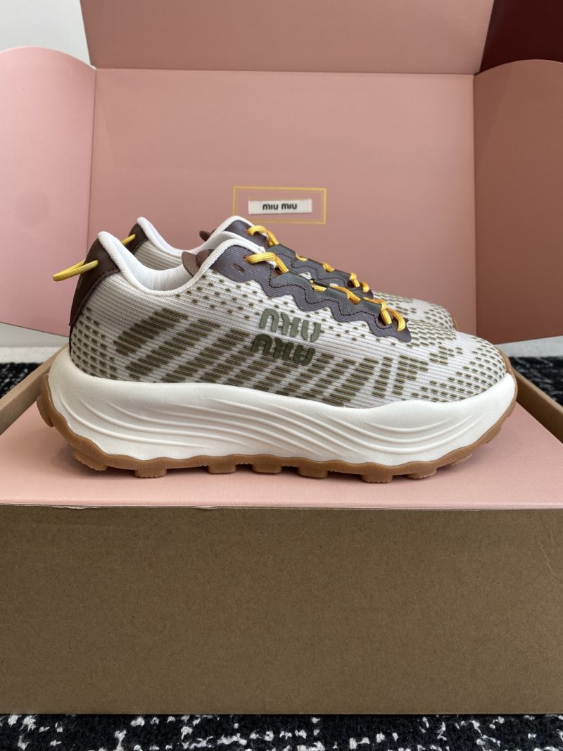 Miu Miu Unisex Technical Fabric Sneakers 5E480E Ivy Green