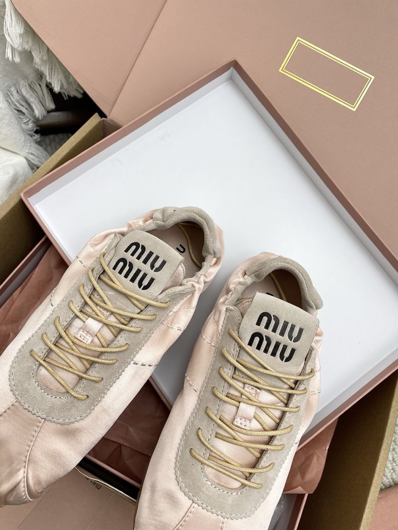 MIU MIU PLUME SATIN SNEAKERS 5E570E POWDER PINK