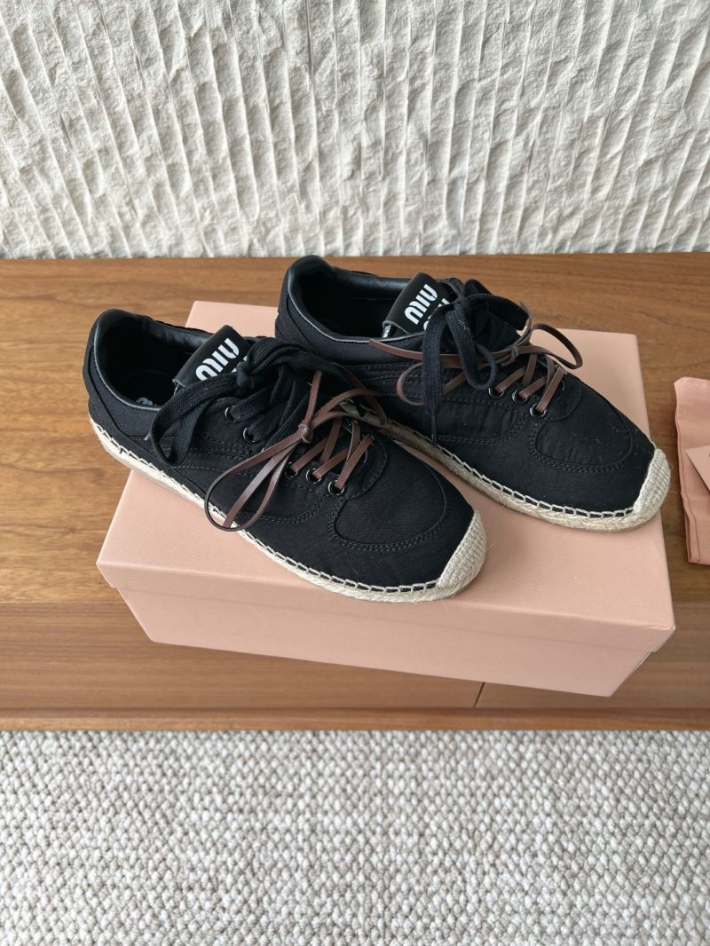 MIU MIU GYMNASIUM CANVAS SNEAKERS 5E668E BLACK
