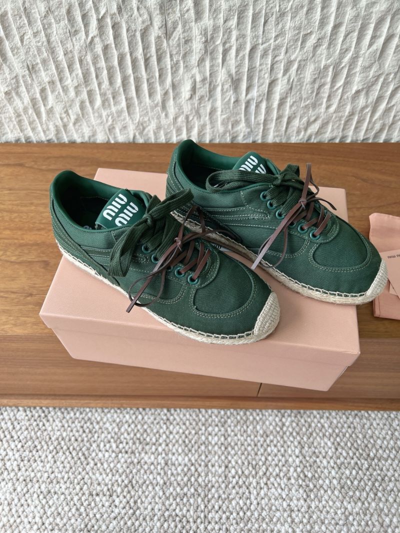 MIU MIU GYMNASIUM CANVAS SNEAKERS 5E668E GREEN