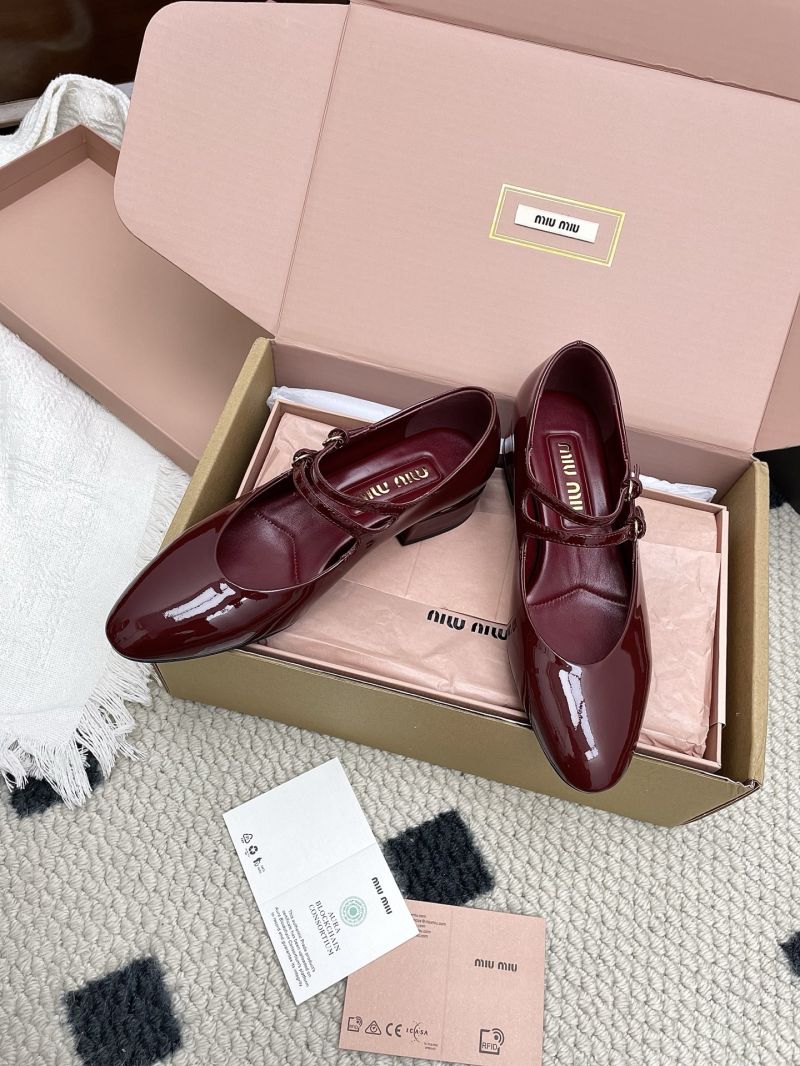 Miu Miu Patent Leather Slingback Pumps with Buckles 5I522E Crimson