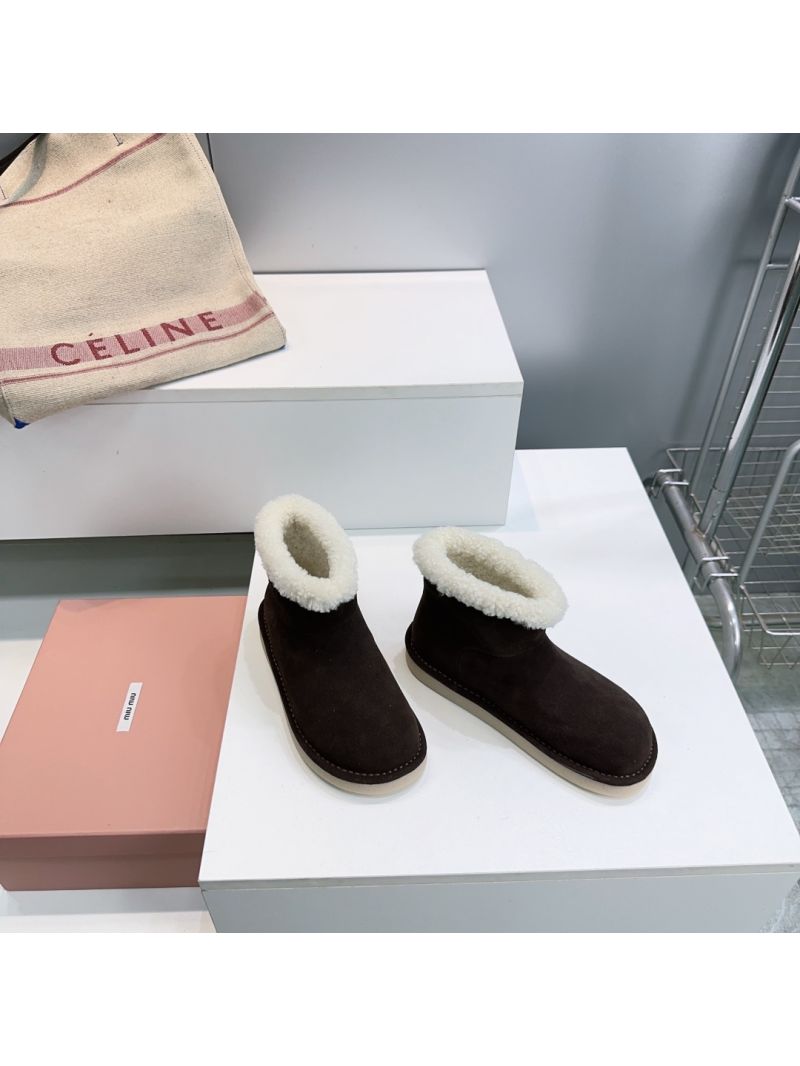 Miu Miu Suede and Shearling Booties 5T515E Coco