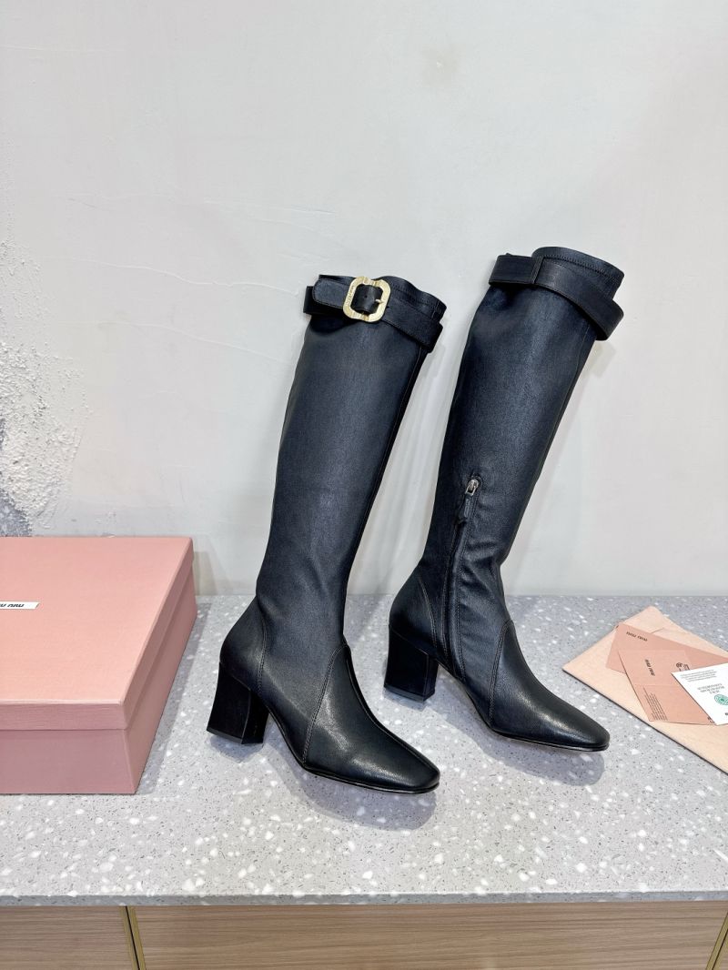 MIU MIU NAPPA LEATHER BOOTS WITH BUCKLE 5W548E