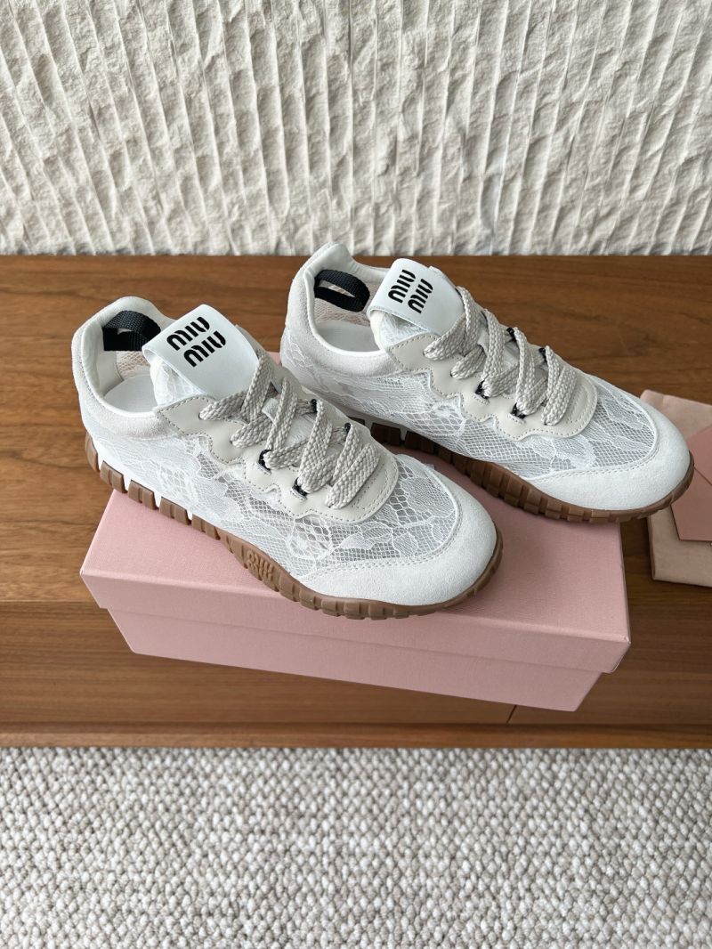 Miu Miu Tyre Lace Sneakers G509 White
