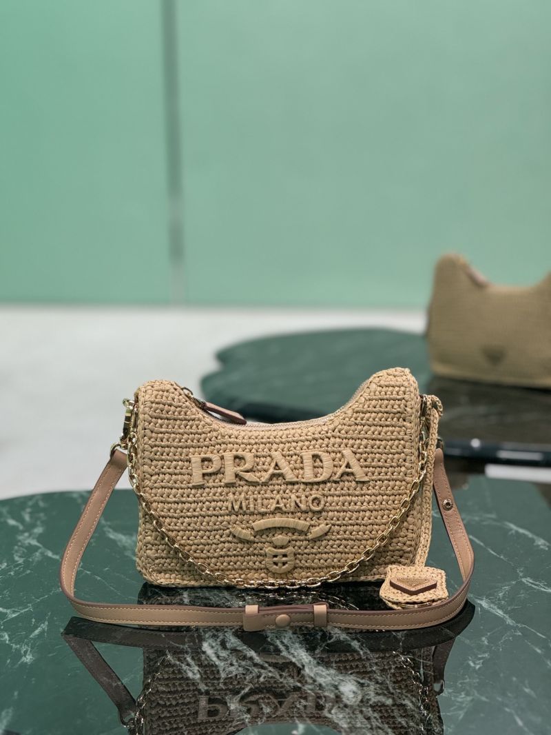 Prada Re-edition crochet mini-bag 1BC204 Raffia-effect yarn