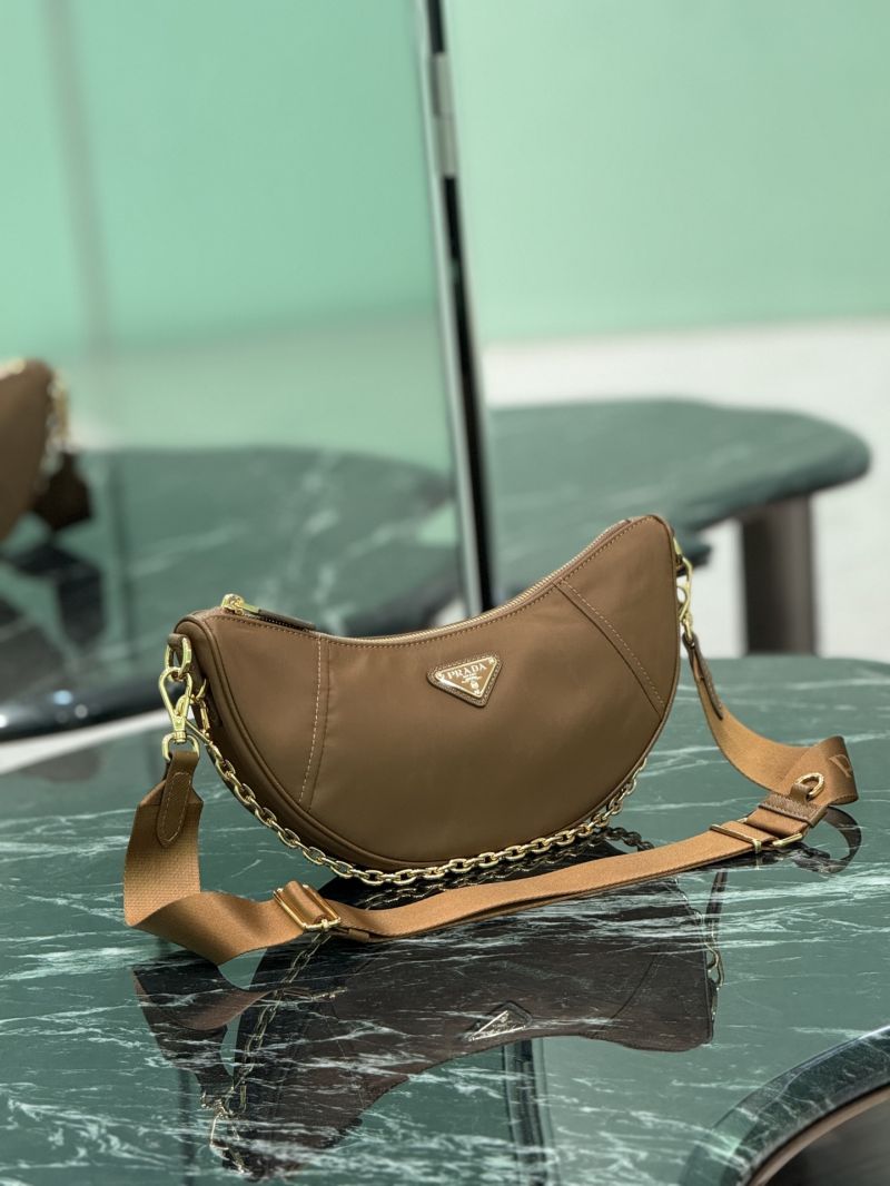 Prada Demi-lune Re-Nylon shoulder bag 1BH222 Brandy