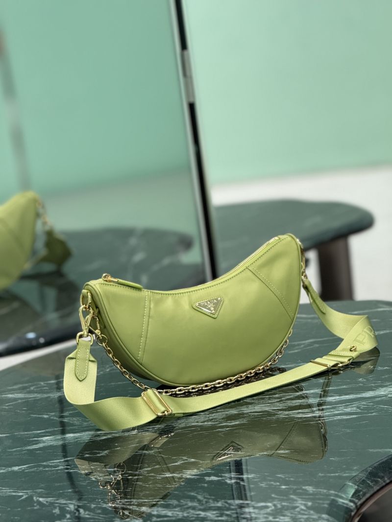 Prada Demi-lune Re-Nylon shoulder bag 1BH222 Ivy Green