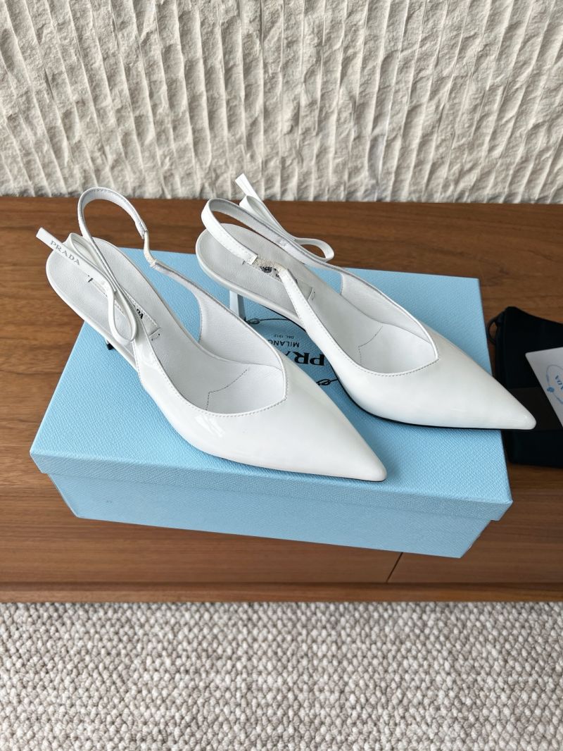 PRADA PATENT LEATHER PUMPS 1I447O WHITE
