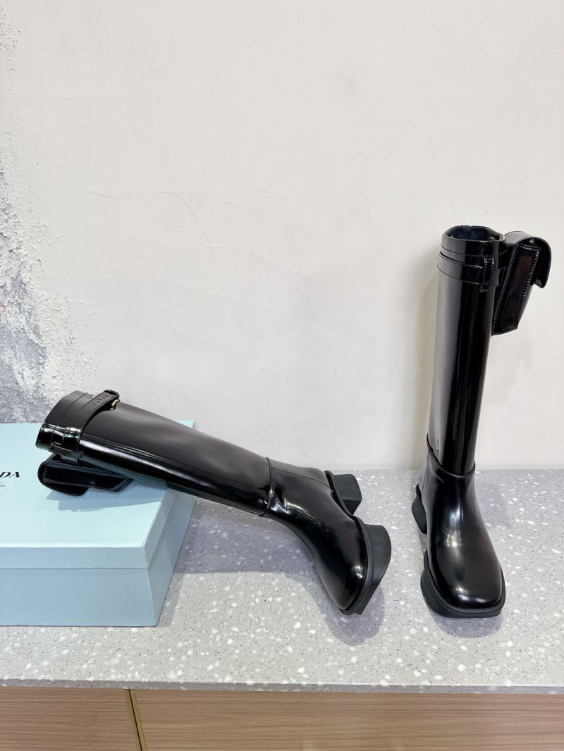 PRADA BRUSHED LEATHER BOOTS WITH POUCH 1W983N