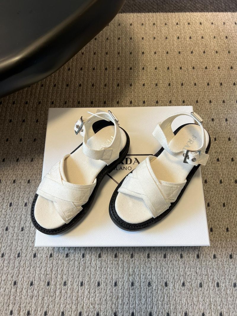PRADA CANVAS SANDALS 1X466O1 WHITE