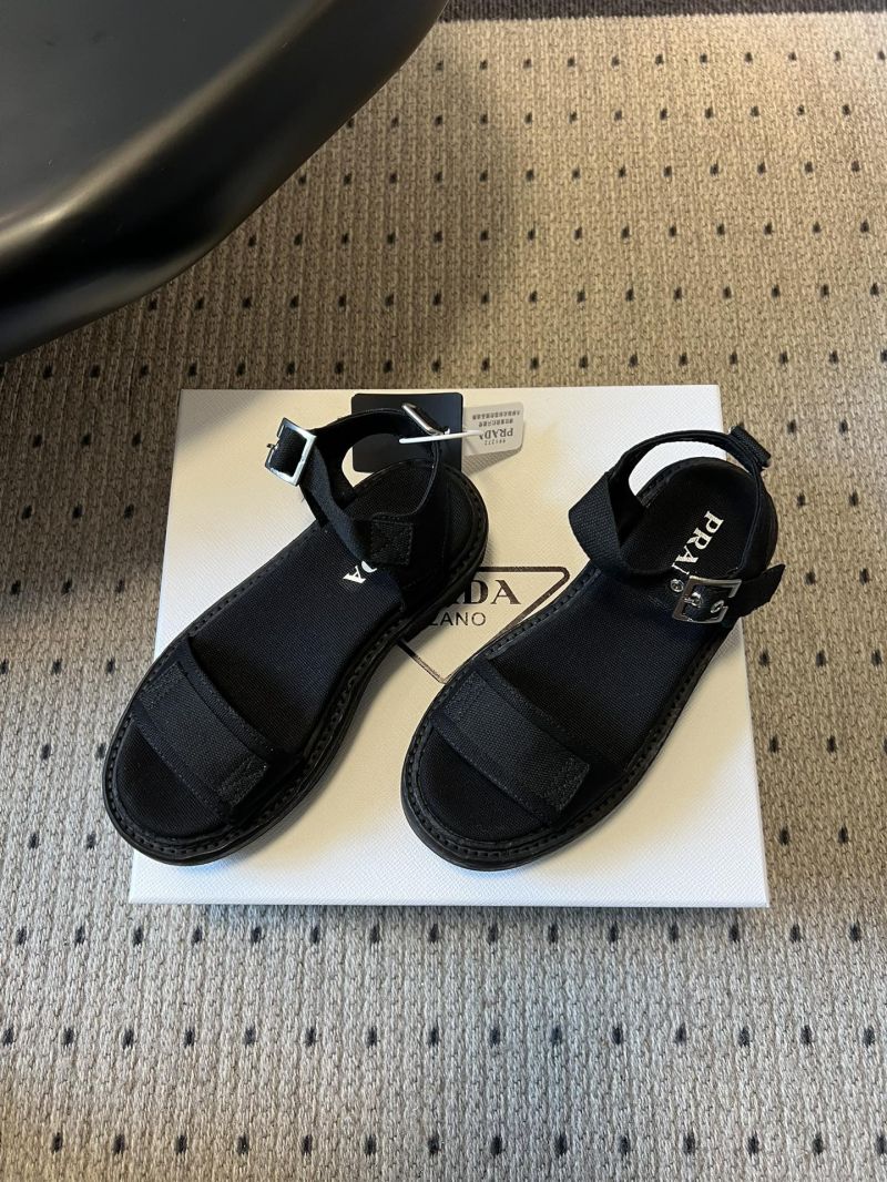 PRADA CANVAS SANDALS 1X466O BLACK