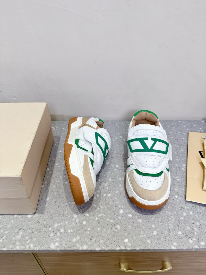 VALENTINO MEN JOIE DE JOUER LOW-TOP TRAINER IN NAPPA CALFSKIN 7Y2S0L36C WHITE GREEN