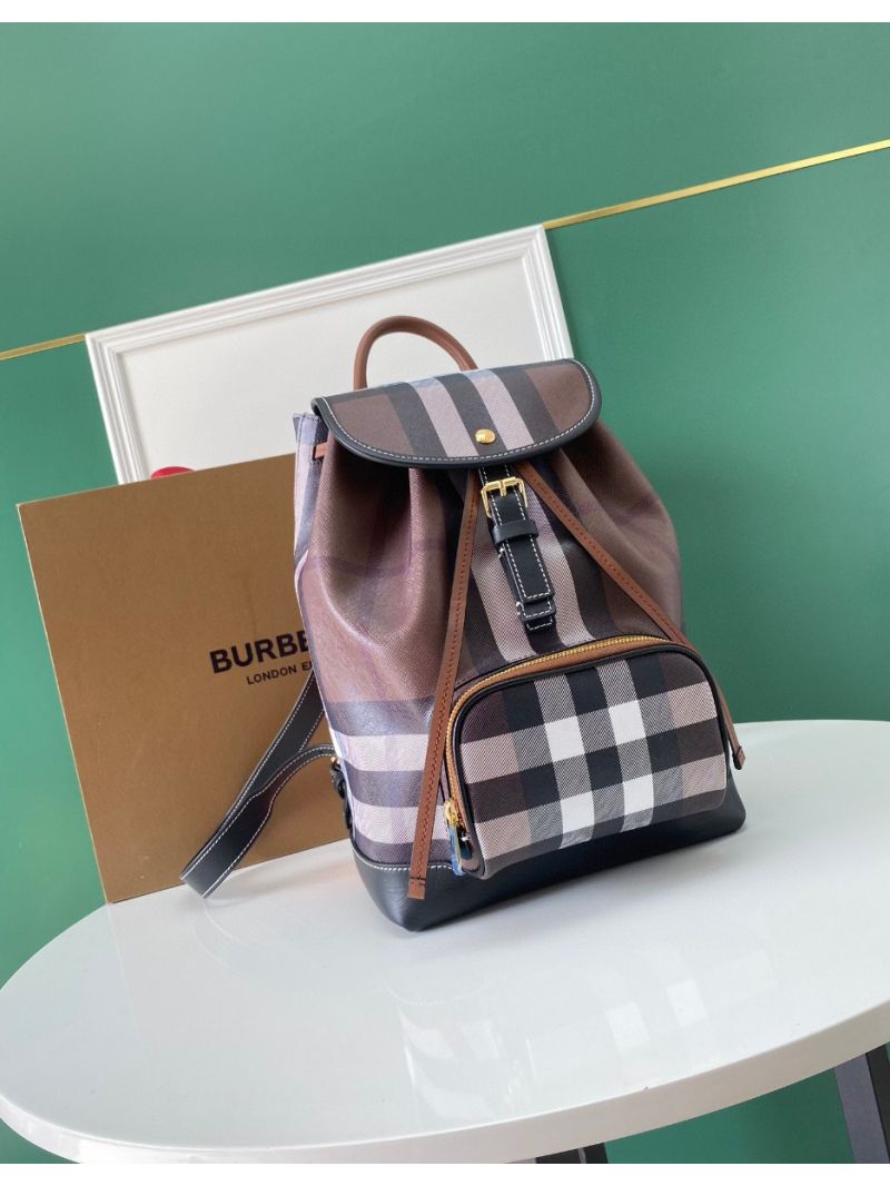 Burberry Check Backpack in Dark Birch Brown 998160