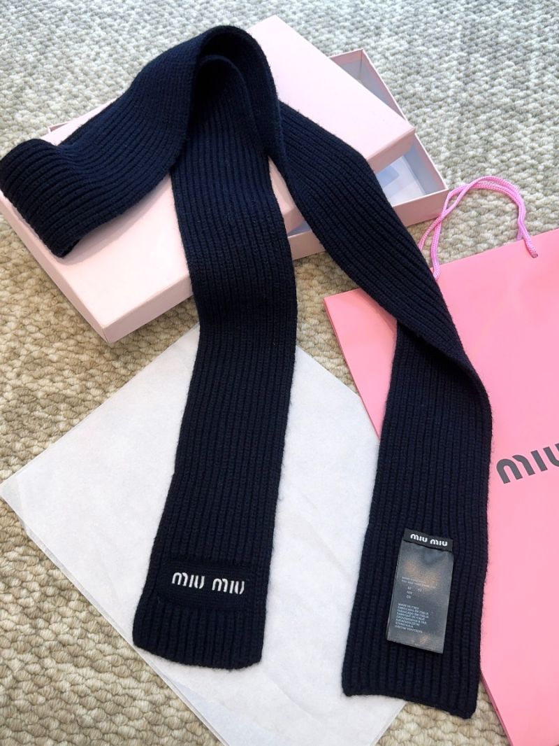 Miu Miu Elegant Wool Knit Scarf 180 cm x 10 cm blue