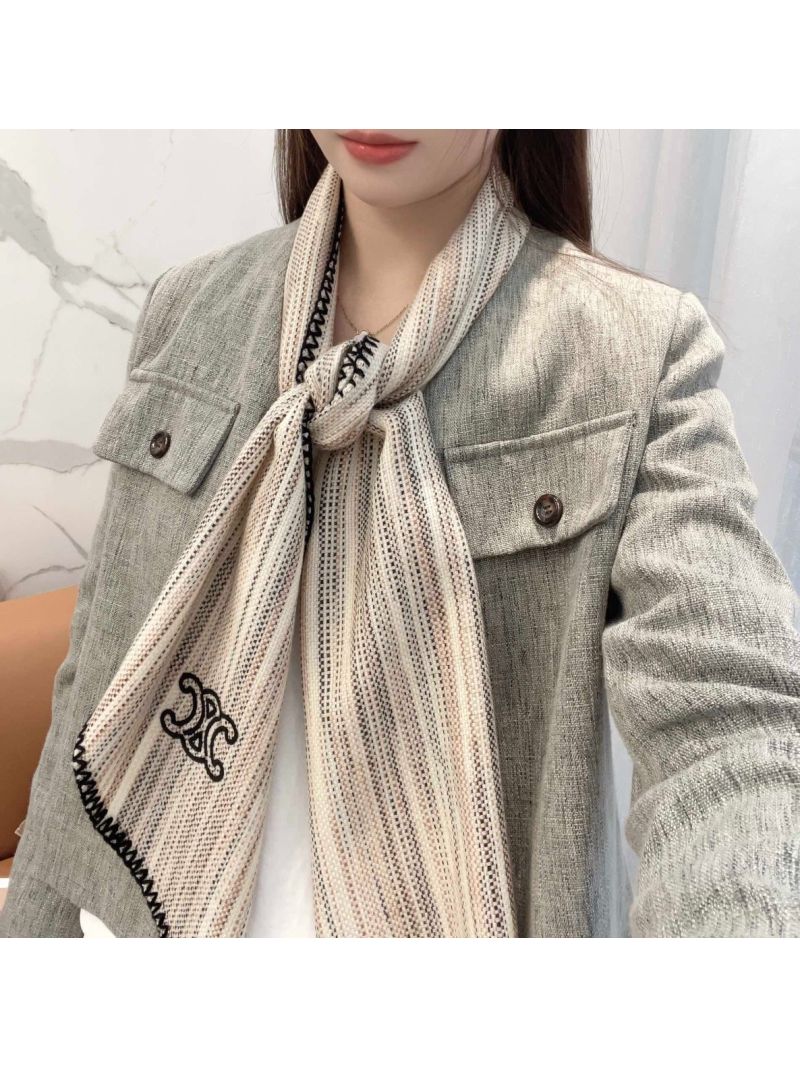 Celine Spring Collection Elegant Wool-Cashmere Scarf 15 x 150cm – Versatile and Sophisticated Accessory 